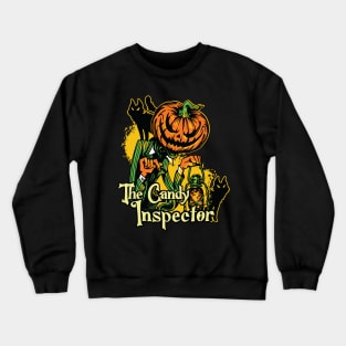 Candy Inspector Halloween Pumpkin Design Crewneck Sweatshirt